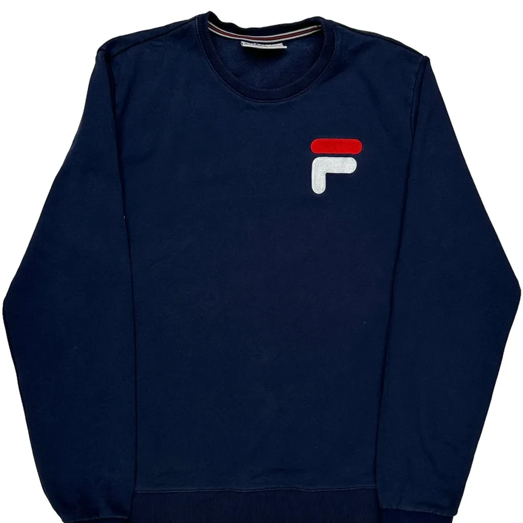 Fila Sweatshirt - Large Navy Cotton - Image 5