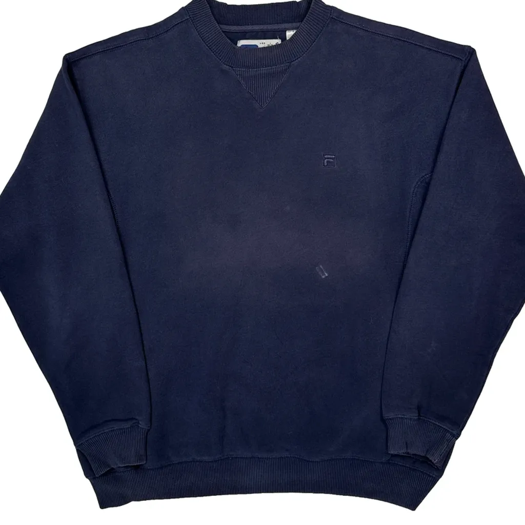 Fila Sweatshirt - Large Navy Cotton - Image 5