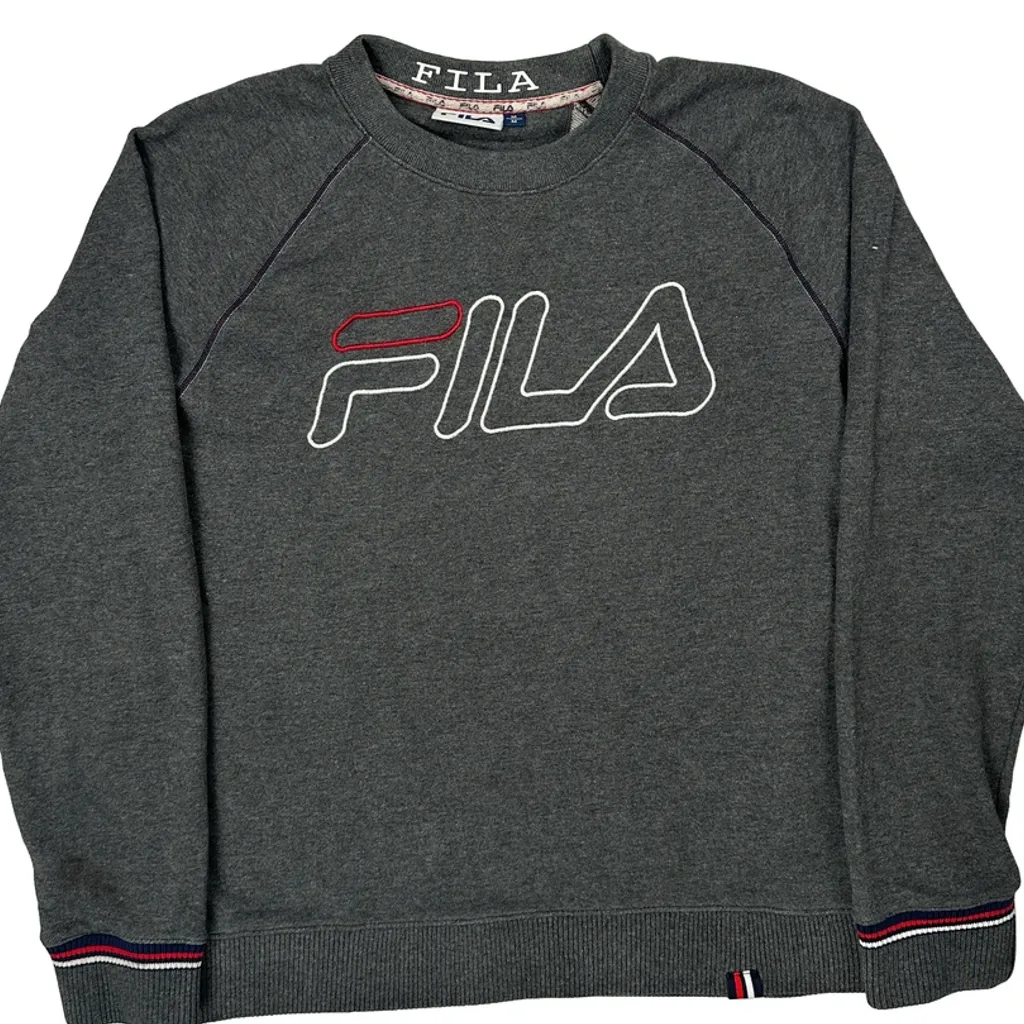 Fila Spellout Sweatshirt - Medium Gray Cotton Blend - Image 5