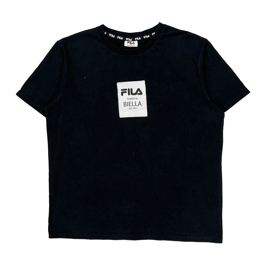 Fila T-Shirt - Medium Black Cotton