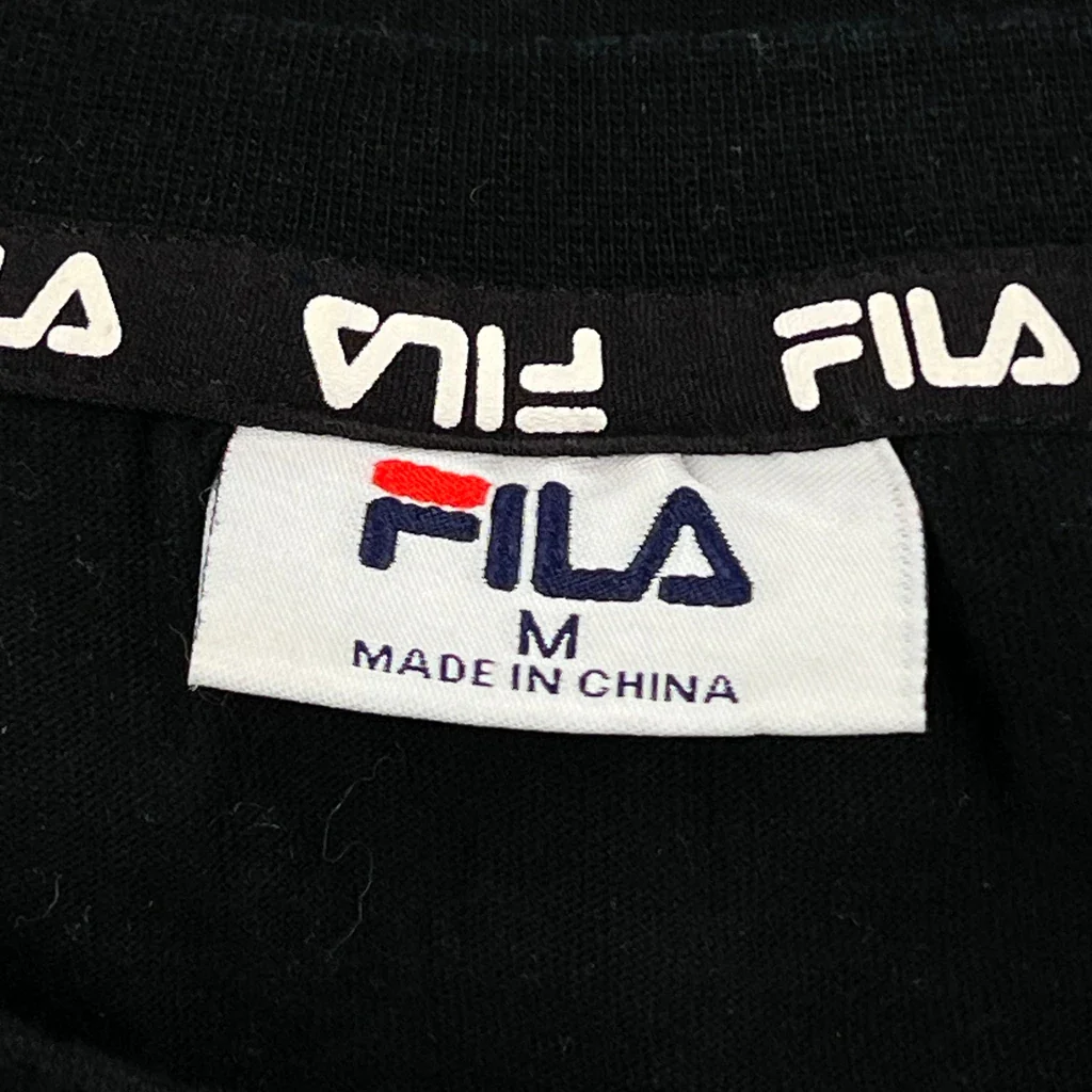 Fila T-Shirt - Medium Black Cotton - Image 3
