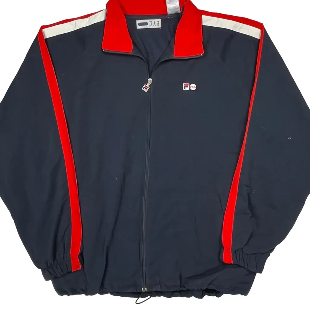 Fila Striped Track Jacket - XL Navy Polyester - Image 4