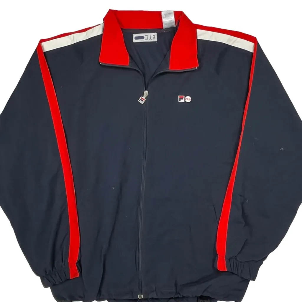 Fila Striped Track Jacket - XL Navy Polyester - Image 5