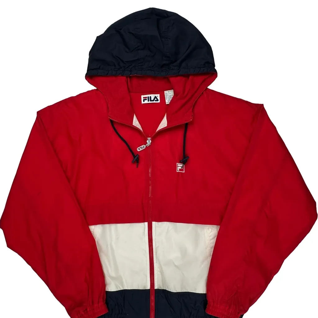 Fila Windbreaker - Large Red Nylon - Image 4