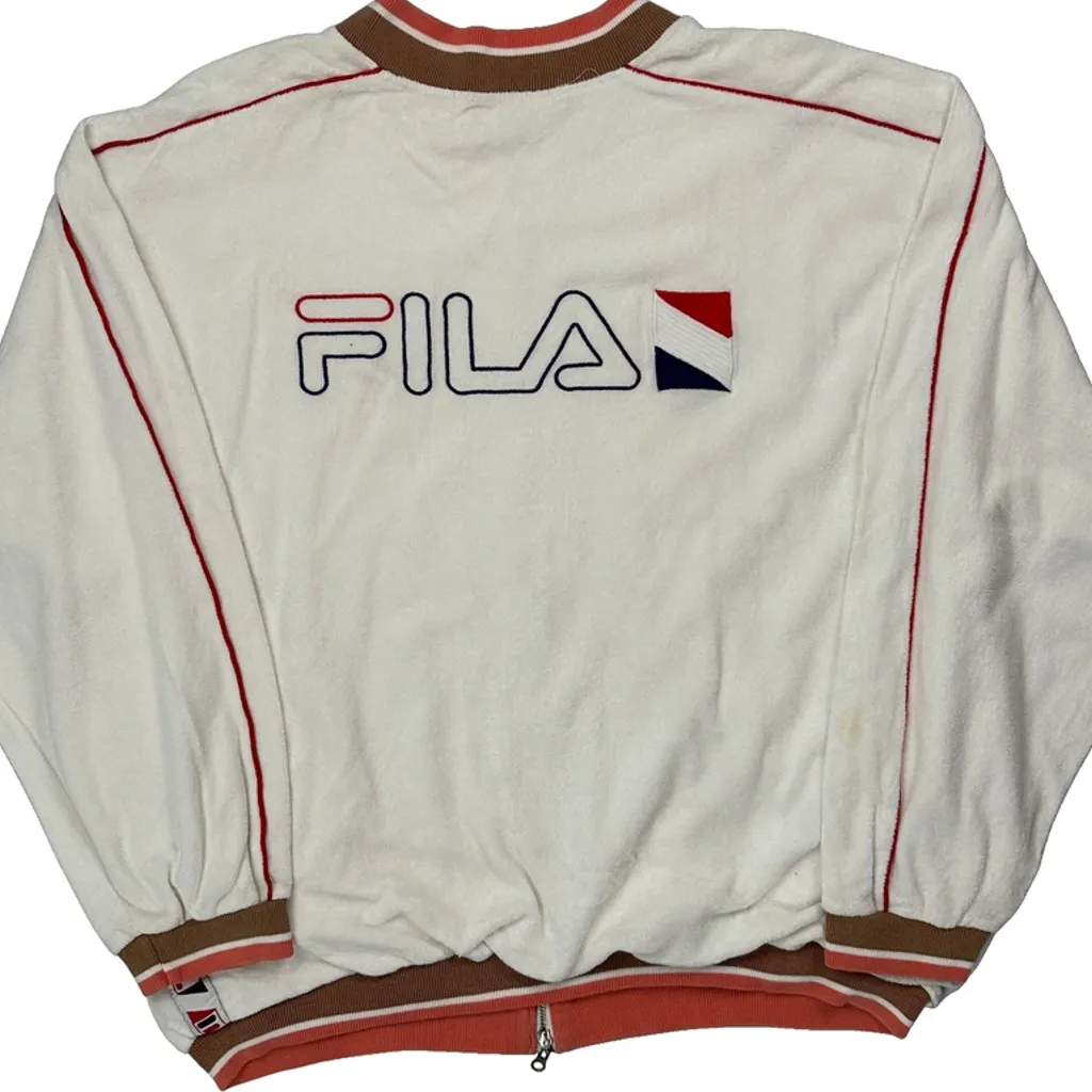 Fila Zip Up - XL White Cotton - Image 8