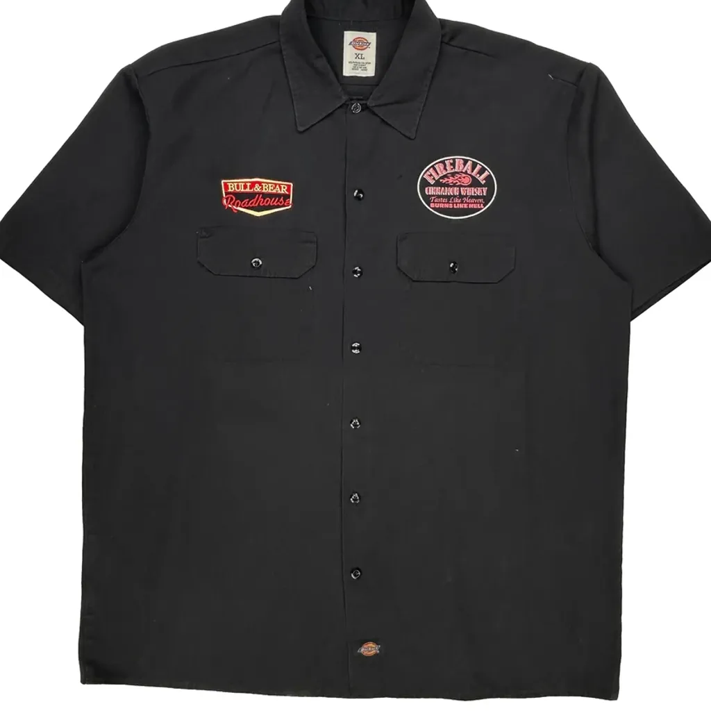 Fireball Dickies Graphic Short Sleeve Shirt - XL Black Polyester Blend - Image 4