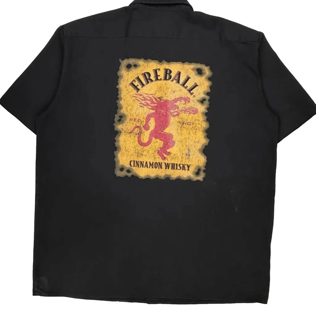 Fireball Dickies Graphic Short Sleeve Shirt - XL Black Polyester Blend - Image 7