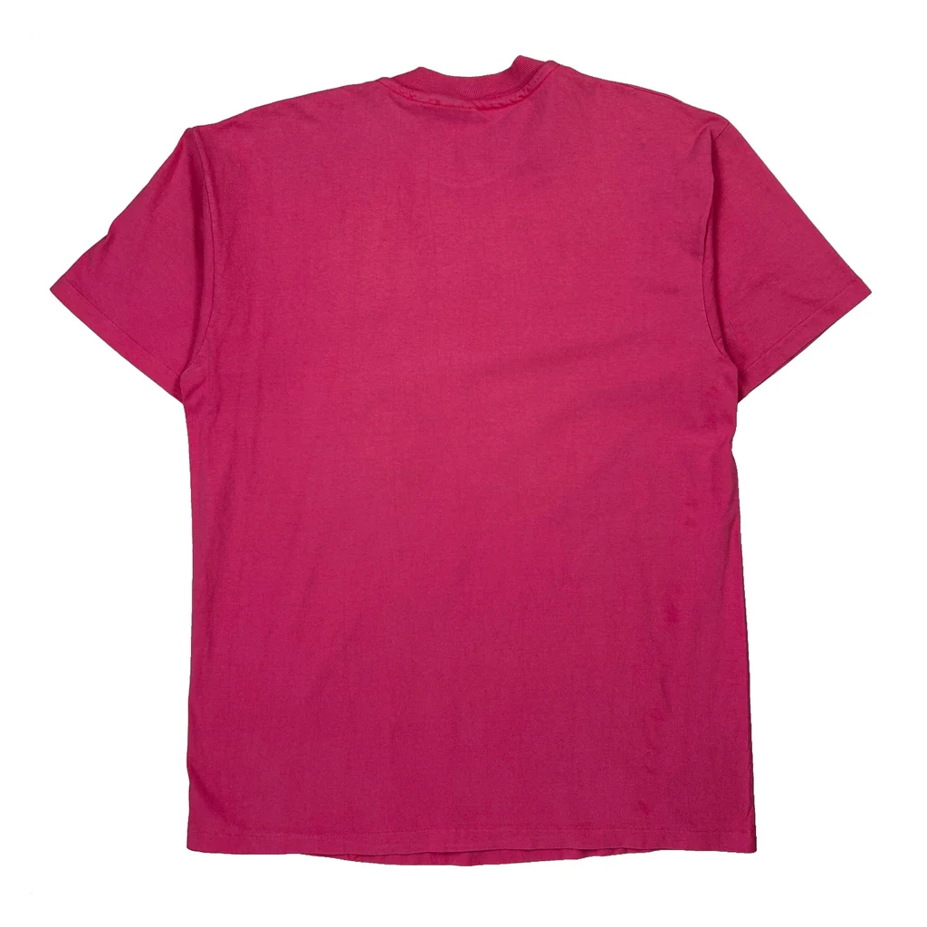 Fish Pattern Hanes Graphic T-Shirt - XL Pink Cotton - Image 2