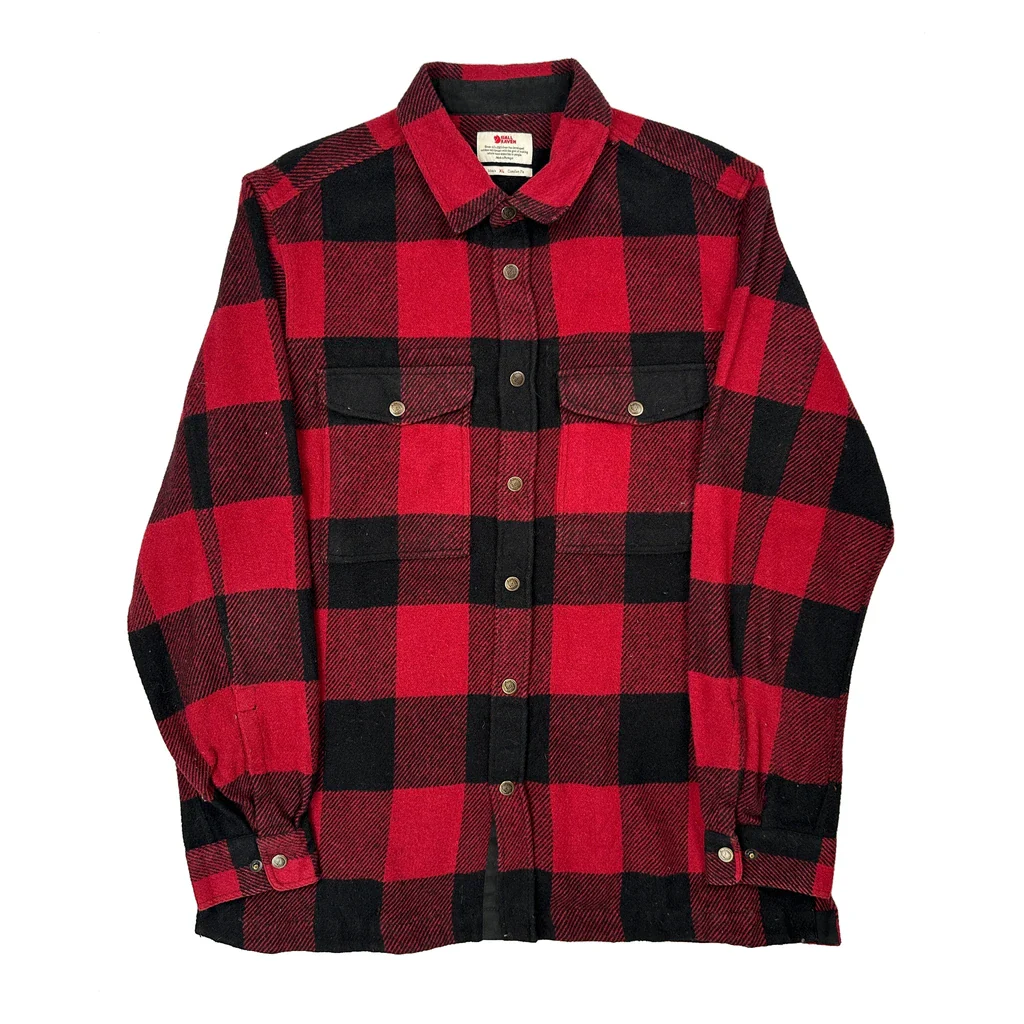 Fjallraven Checked Flannel Shirt - XL Red Cotton