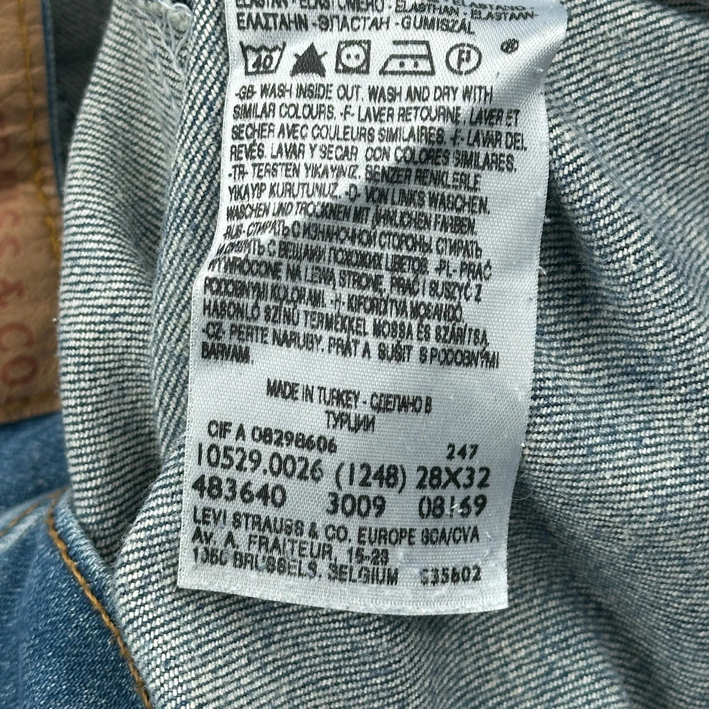 Flared Levis Boot Cut Jeans - 26W US 2 Blue Cotton - Image 6