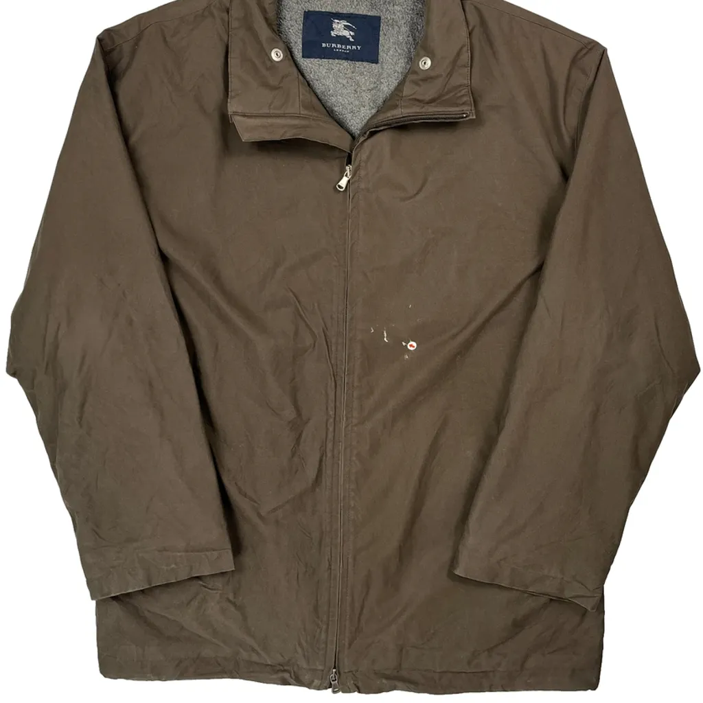 Fleece Lined Burberry London Jacket - Large Brown Polyester - Image 5