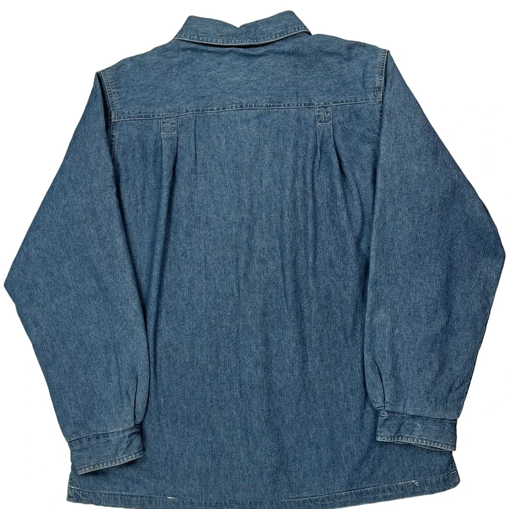 Fleece Lined Woolrich Denim Shirt - Large Blue Denim - Image 7