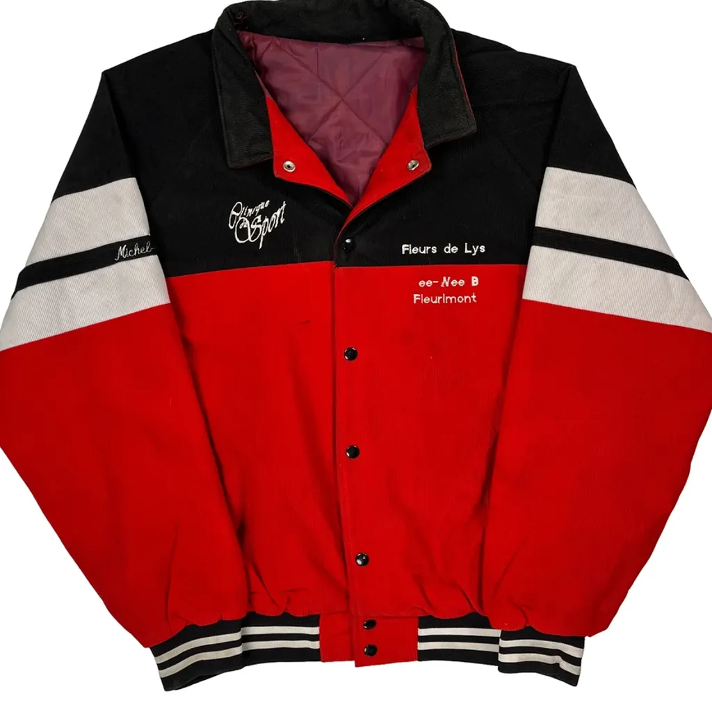 Fleurs De Lys Unbranded Varsity Jacket - XL Black Cotton - Image 5