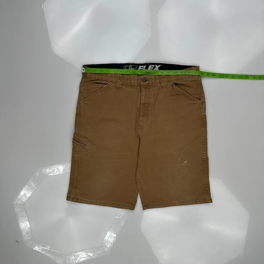 Flex Dickies Carpenter Shorts - 35W 10L Brown Cotton - Image 3