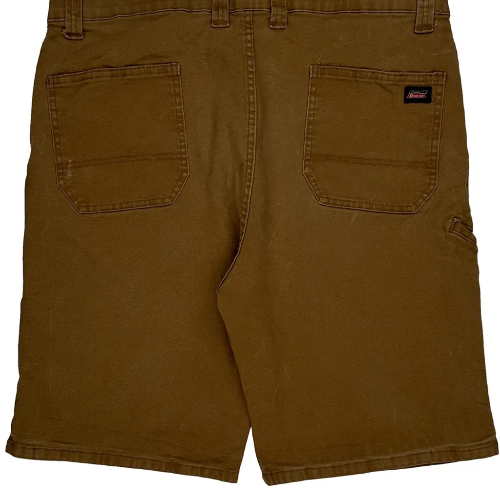 Flex Dickies Carpenter Shorts - 35W 10L Brown Cotton - Image 7