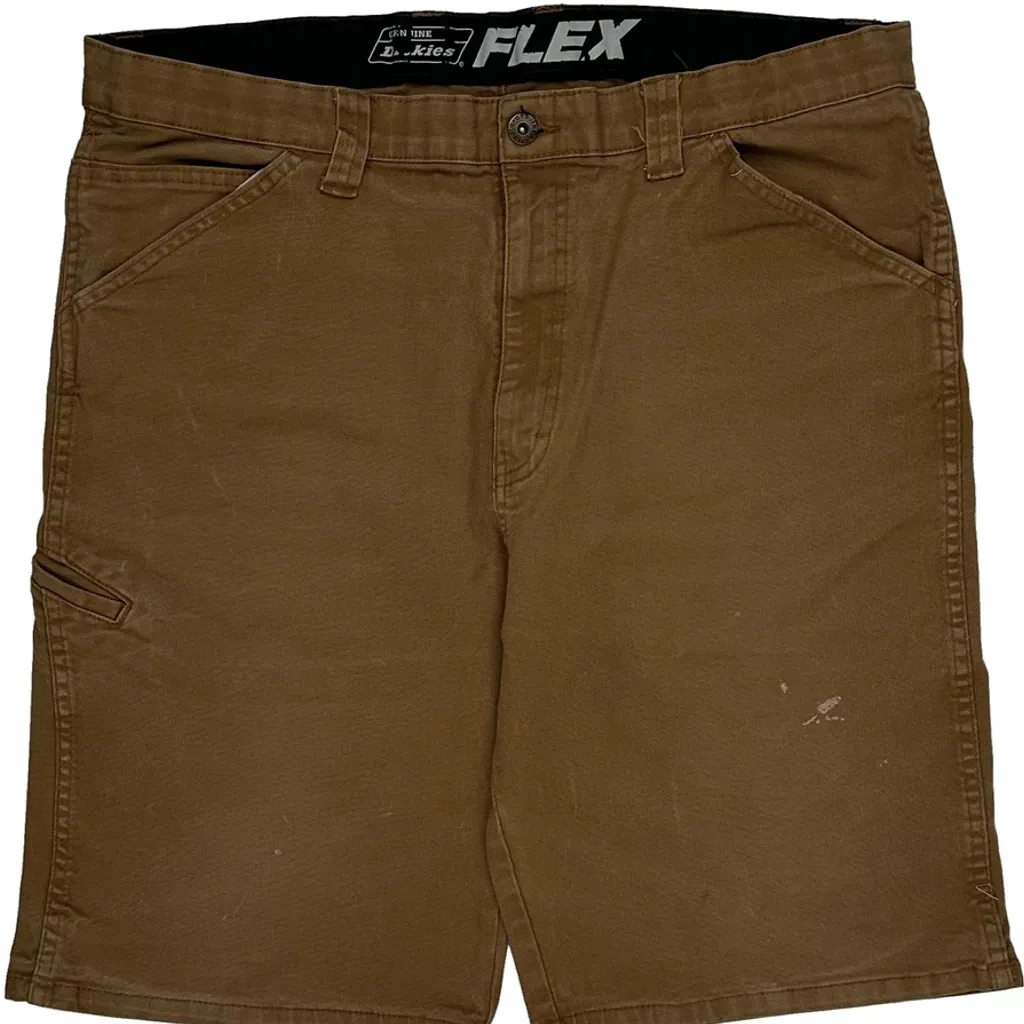 Flex Dickies Carpenter Shorts - 35W 10L Brown Cotton - Image 8