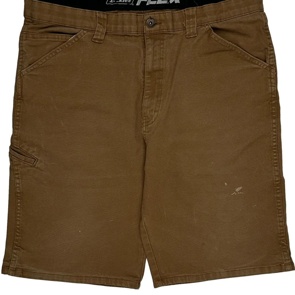 Flex Dickies Carpenter Shorts - 35W 10L Brown Cotton - Image 9