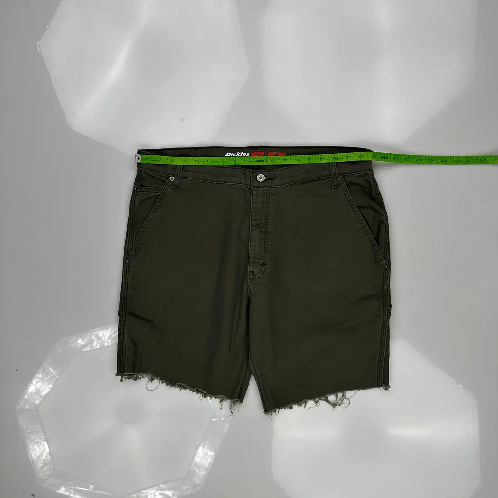 Flex Dickies Carpenter Shorts - 38W 10L Green Cotton Blend - Image 3