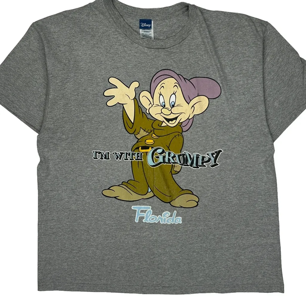 Florida Disney Cartoon T-Shirt - XL Grey Cotton Blend - Image 4