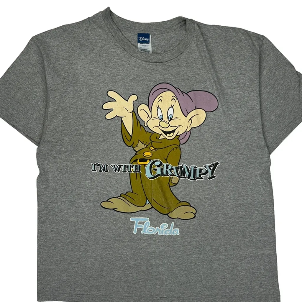 Florida Disney Cartoon T-Shirt - XL Grey Cotton Blend - Image 5