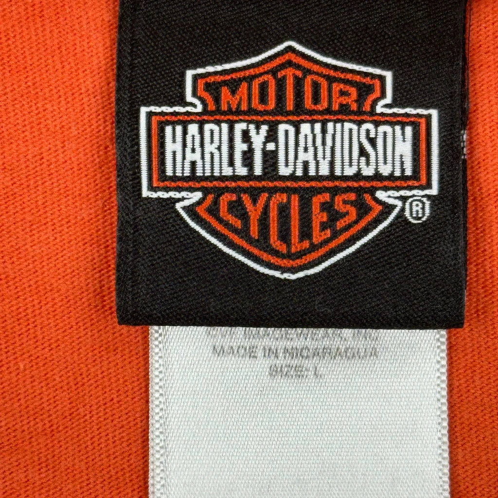 Florida Harley Davidson Graphic T-Shirt - Large Orange Cotton - Image 3