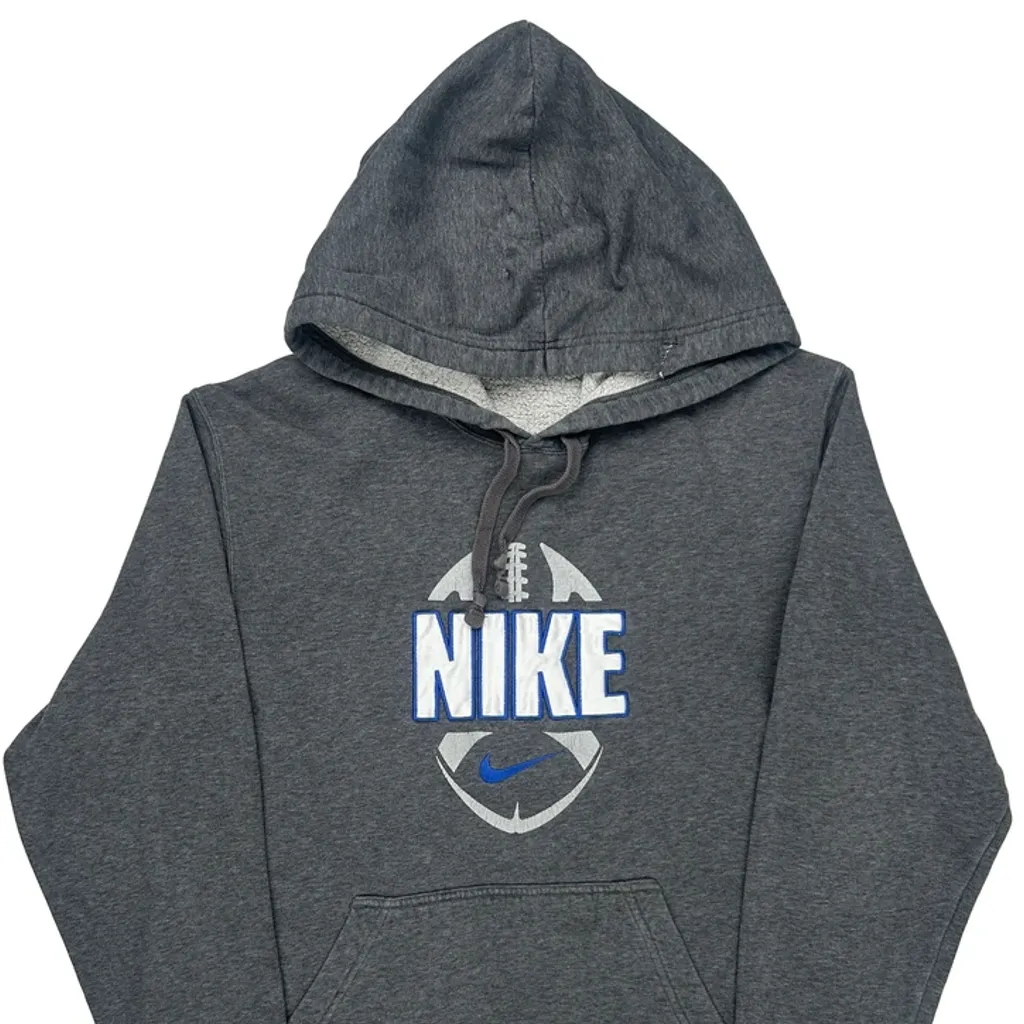 Football Design Nike Football Hoodie - Small Gray Cotton Blend - Image 5