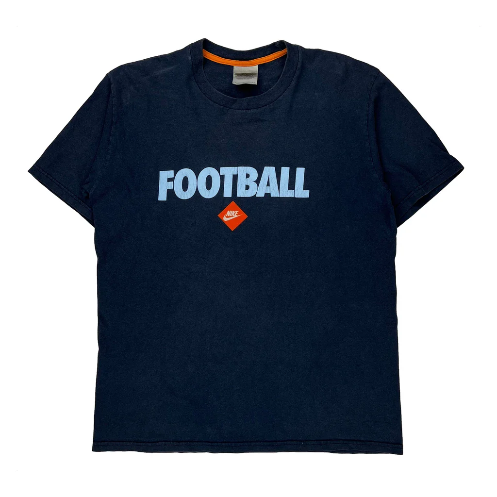 Football Nike Football T-Shirt - Large Blue Cotton