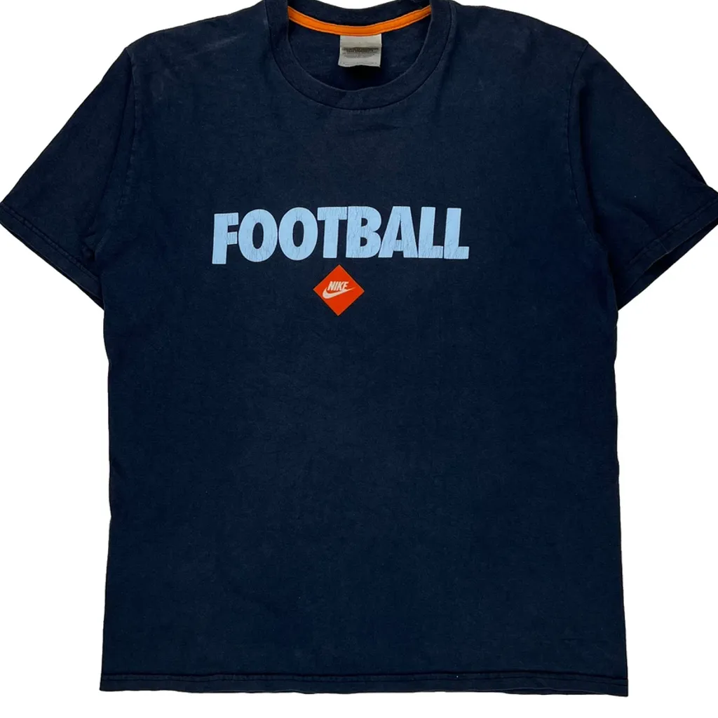 Football Nike Football T-Shirt - Large Blue Cotton - Image 5