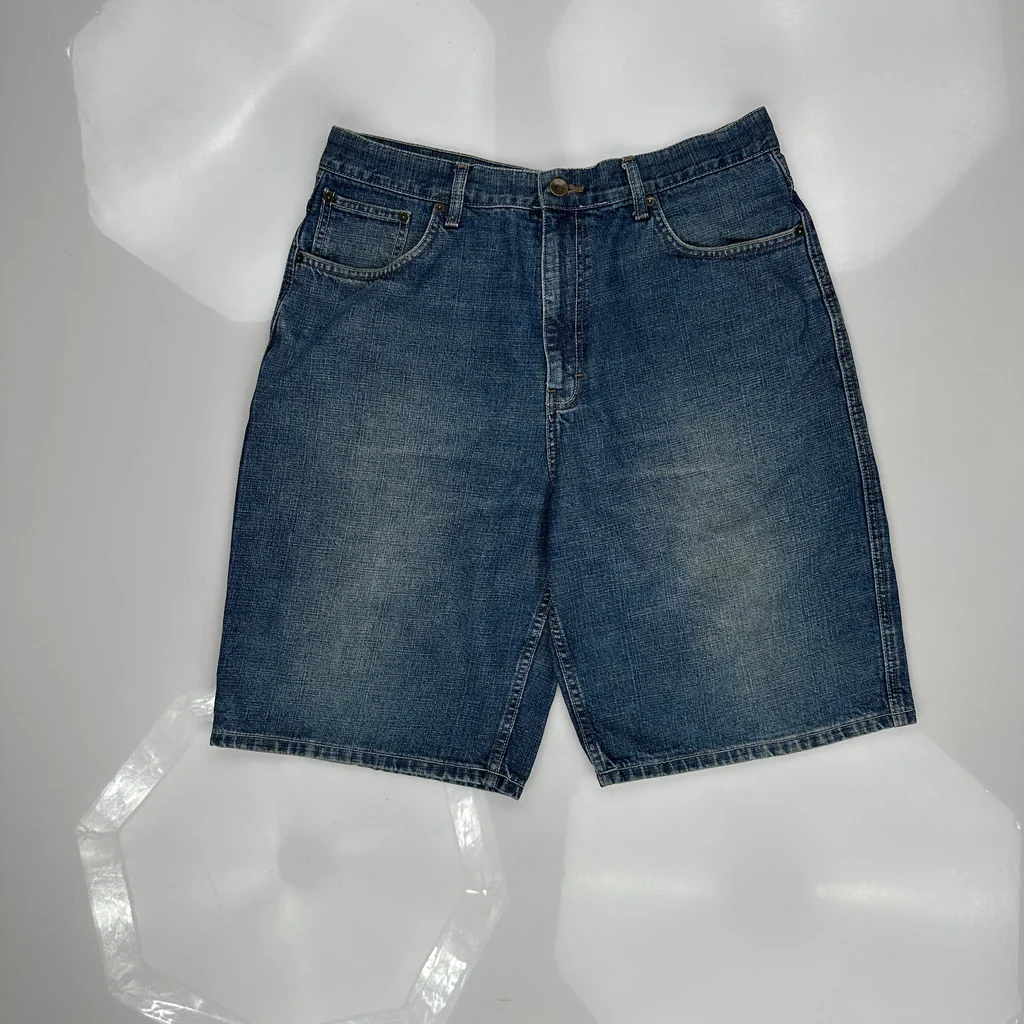 Footlocker Baggy Denim Shorts - 35W 10L Blue Cotton - Image 3
