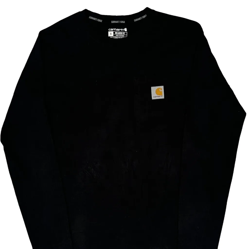 Force Carhartt Long Sleeve T-Shirt - Small Black Cotton - Image 5