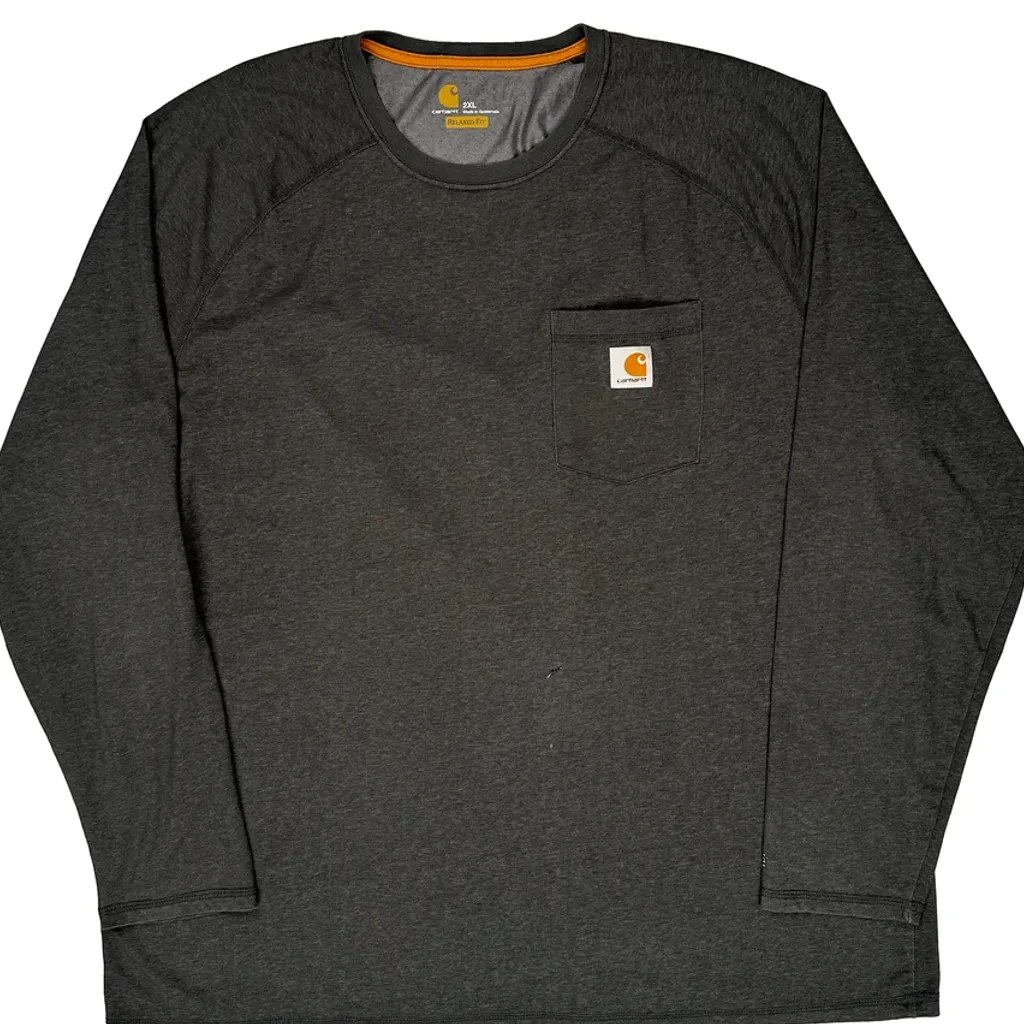 Force Carhartt Long Sleeve T-Shirt - 2XL Grey Polyester - Image 4