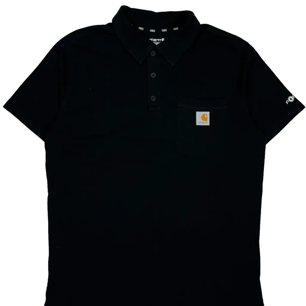 Force Carhartt Polo Shirt - Medium Black Cotton - Image 4