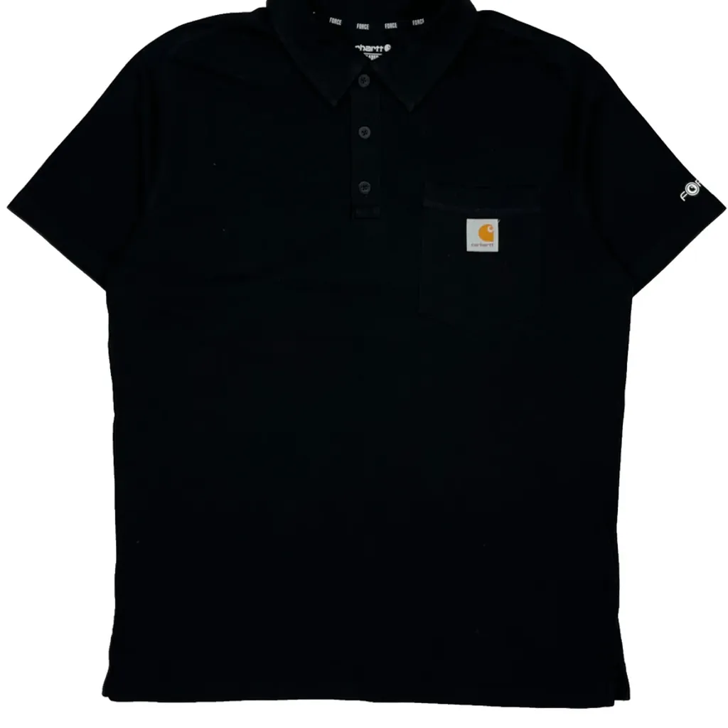 Force Carhartt Polo Shirt - Medium Black Cotton - Image 5