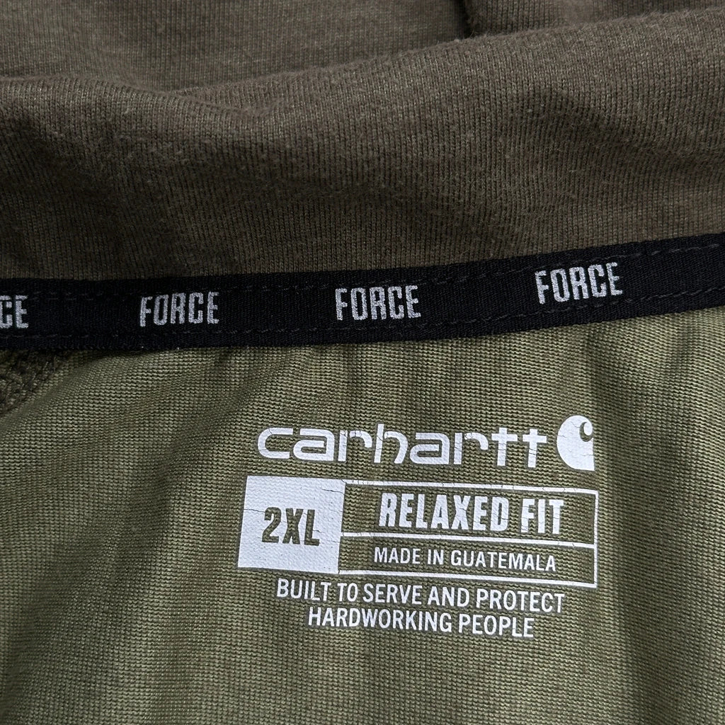 Force Series Carhartt 1/4 Zip - 2XL Green Polyester - Image 3