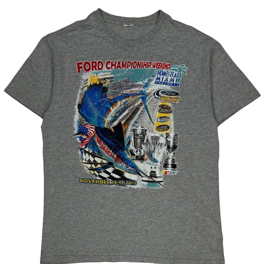 Ford Championship Weekend Nascar Graphic T-Shirt - XS Grey Cotton - Image 5