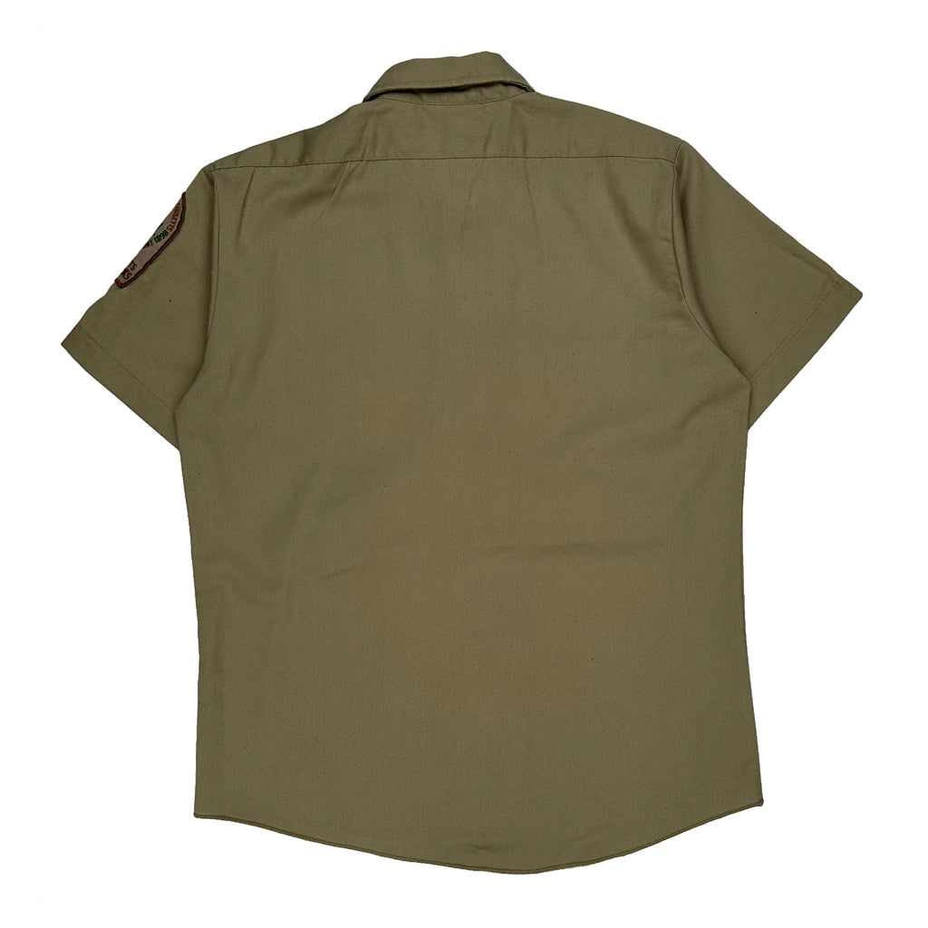 Forestry Service Patch Dickies Short Sleeve Shirt - Large Khaki Cotton - Image 2