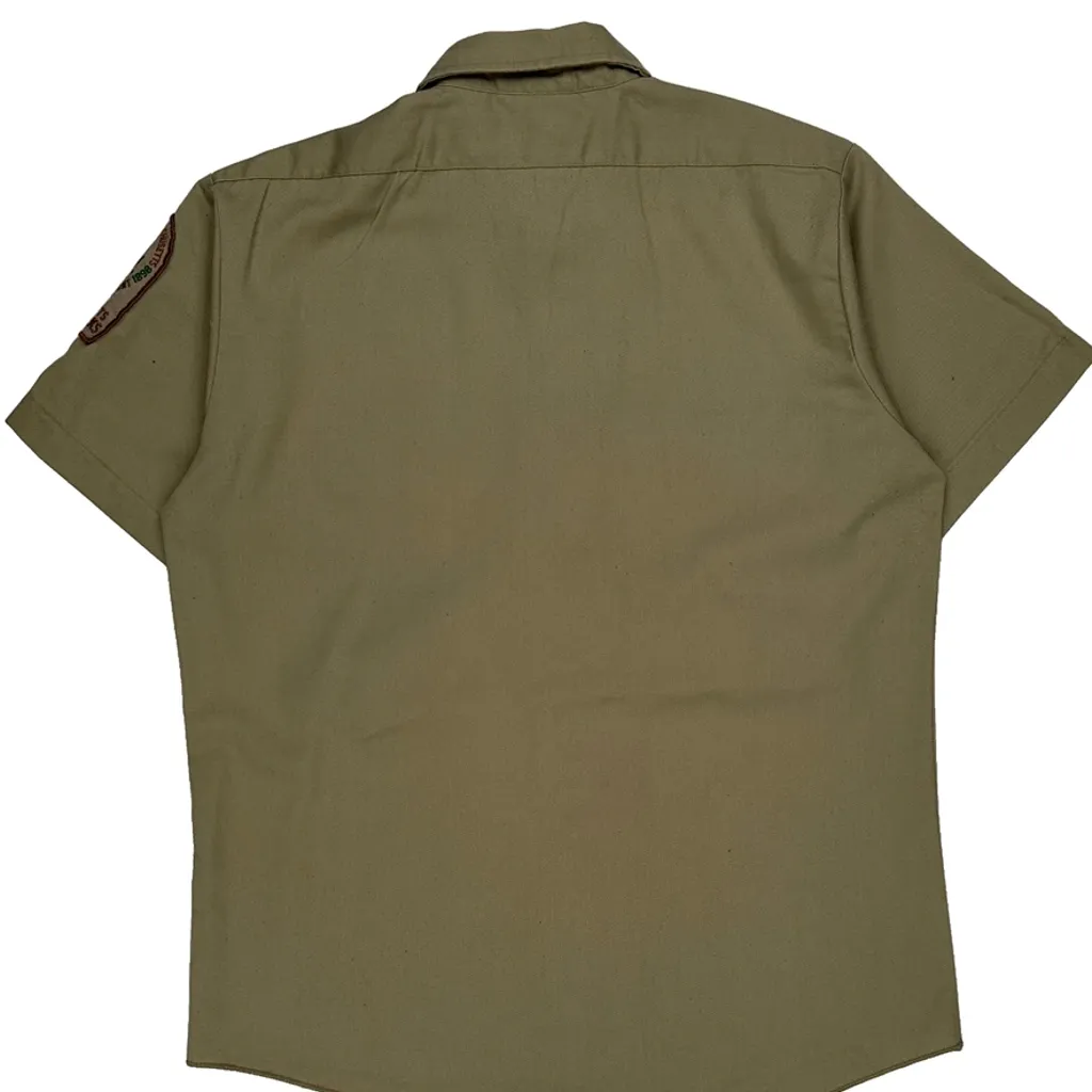 Forestry Service Patch Dickies Short Sleeve Shirt - Large Khaki Cotton - Image 7