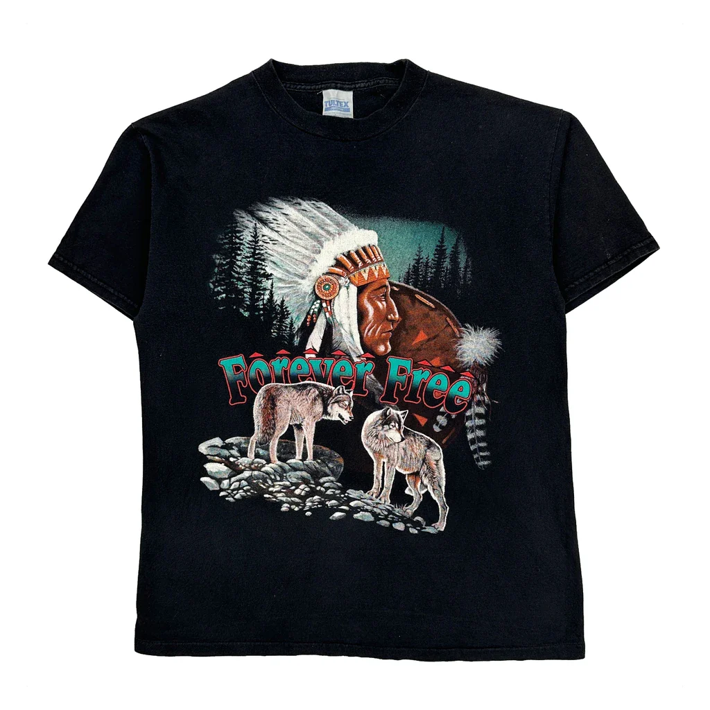 Forever Free Tultex Graphic T-Shirt - Large Black Cotton