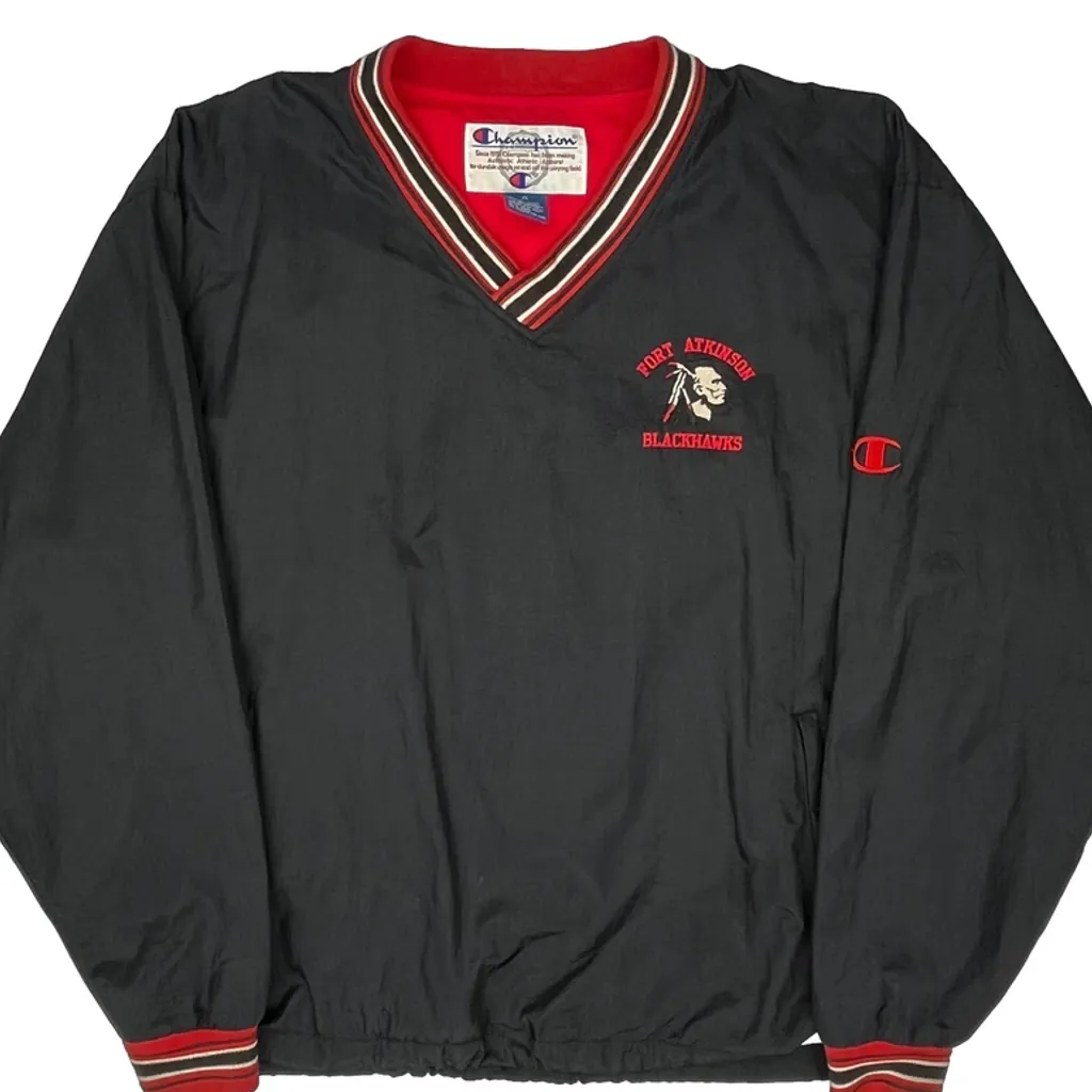 Fort Atkinson Blackhawks Champion Varsity Jacket - XL Black Nylon - Image 4