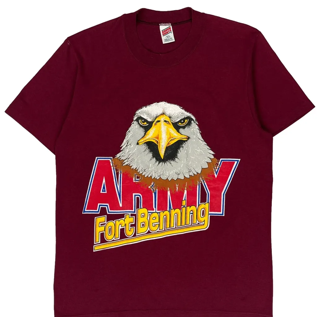Fort Benning Soffe Single Stitch T-Shirt - Large Burgundy Polyester Blend - Image 6