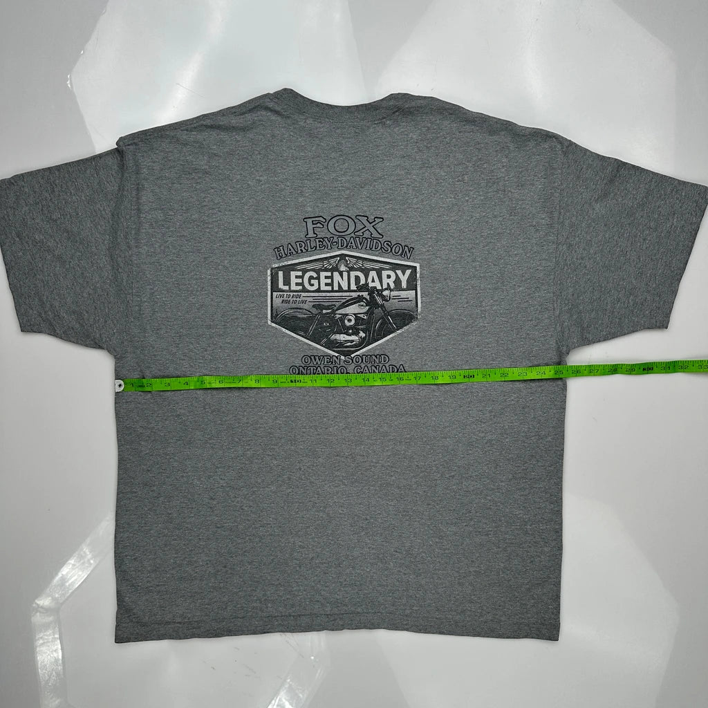 Fox Harley-Davidson Harley Davidson Graphic T-Shirt - XL Grey Cotton - Image 3