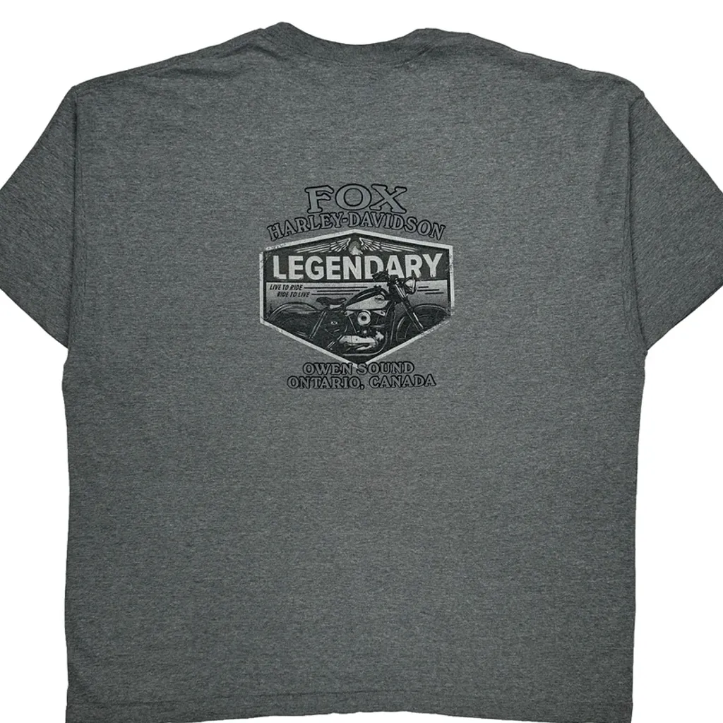 Fox Harley-Davidson Harley Davidson Graphic T-Shirt - XL Grey Cotton - Image 7