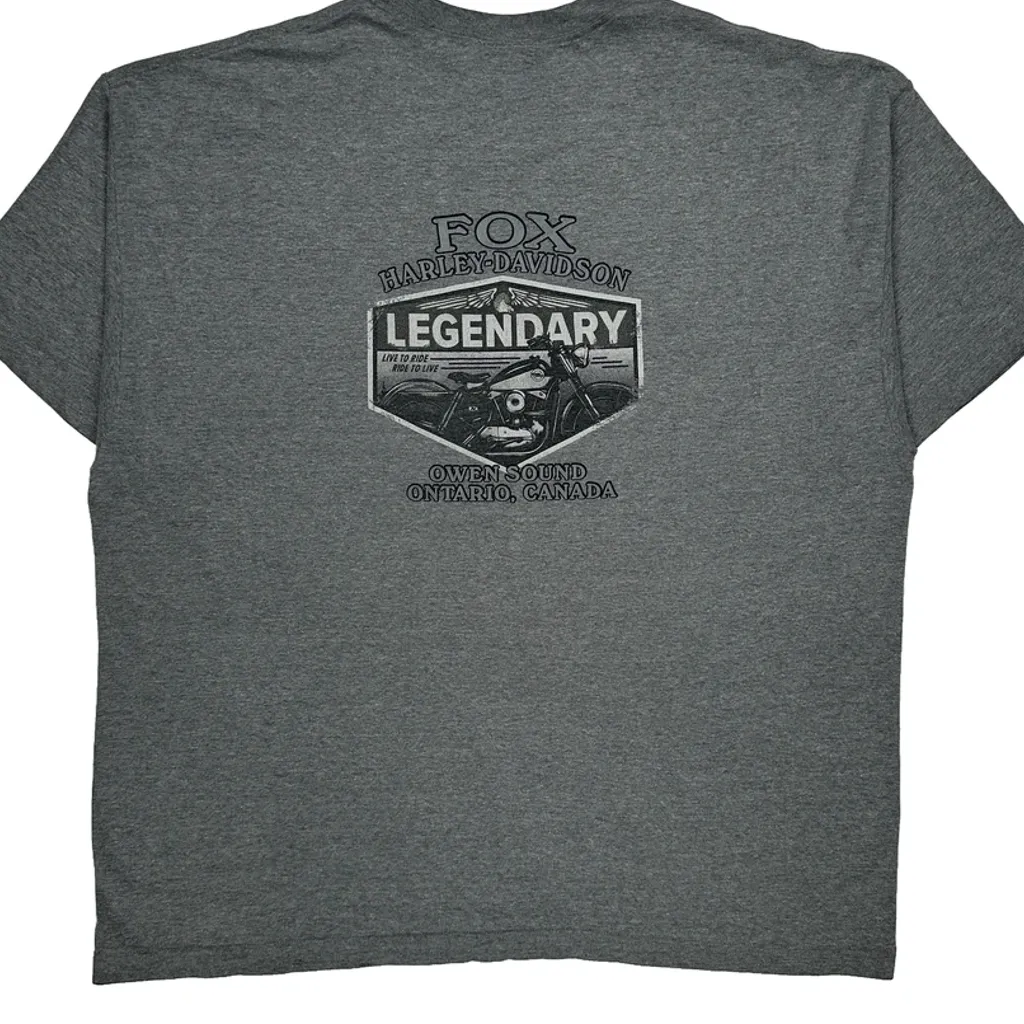 Fox Harley-Davidson Harley Davidson Graphic T-Shirt - XL Grey Cotton - Image 8