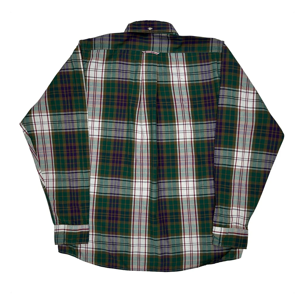 Foxhunt Plaid Gant Checked Shirt - Large Green Cotton - Image 2