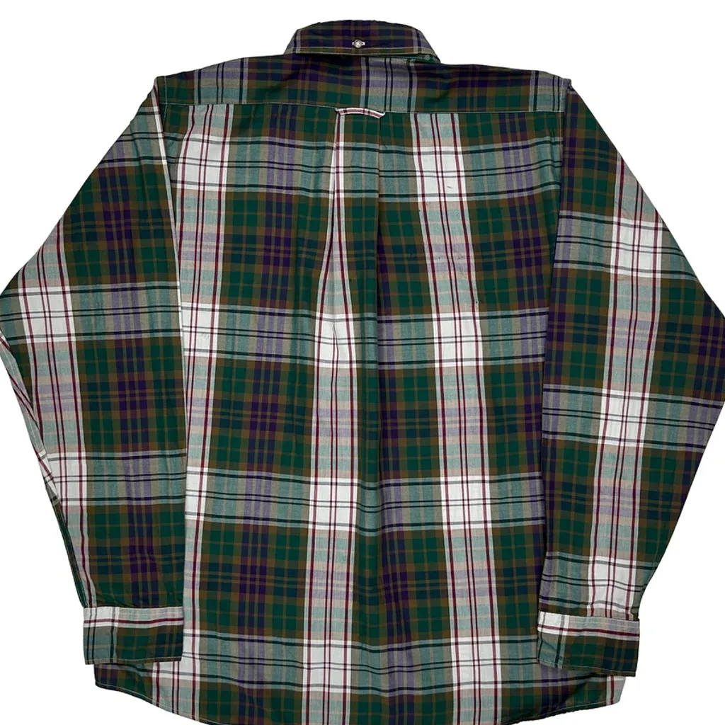 Foxhunt Plaid Gant Checked Shirt - Large Green Cotton - Image 7