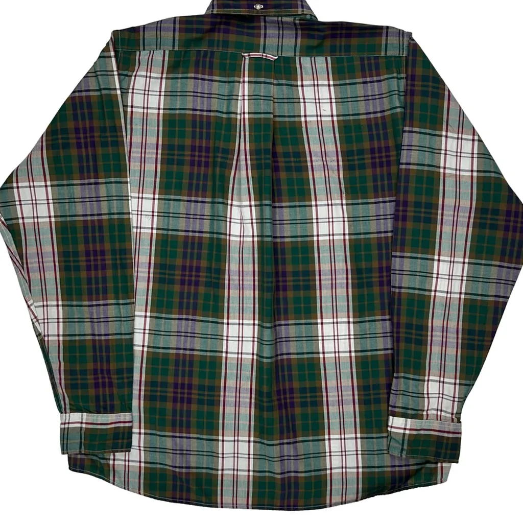 Foxhunt Plaid Gant Checked Shirt - Large Green Cotton - Image 8