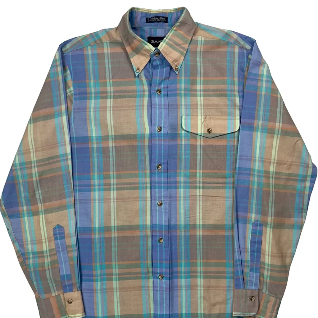 Foxhunt Plaid Gant Checked Shirt - Medium Multicoloured Cotton Blend - Image 5