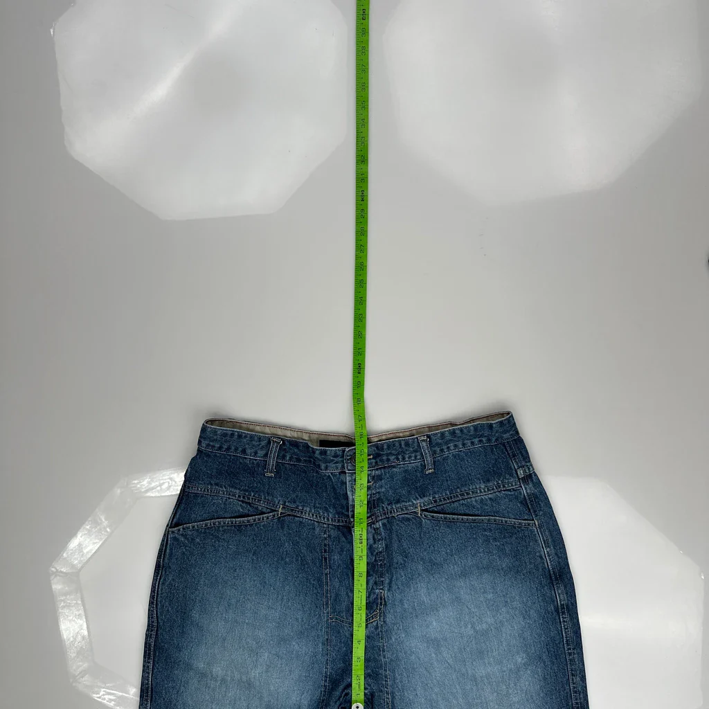 Francois Girbaud Baggy Denim Shorts - 38W 11L Blue Cotton - Image 4