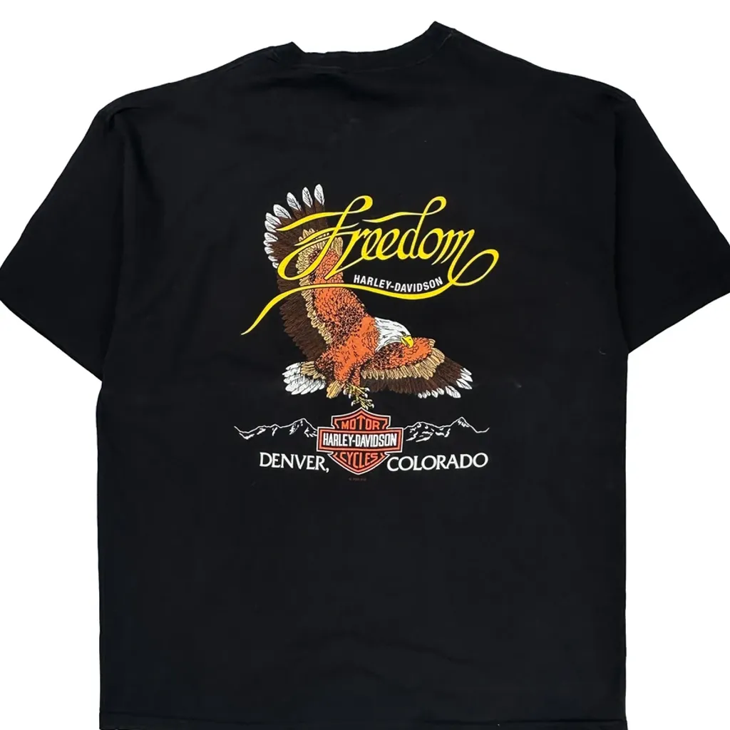 Freedom Harley Davidson Graphic T-Shirt - 2XL Black Cotton - Image 6