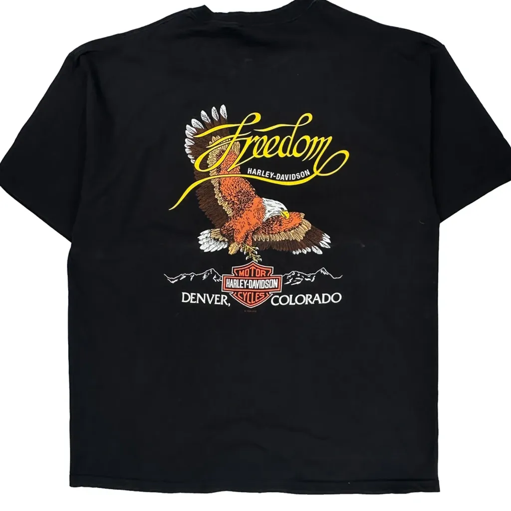 Freedom Harley Davidson Graphic T-Shirt - 2XL Black Cotton - Image 7